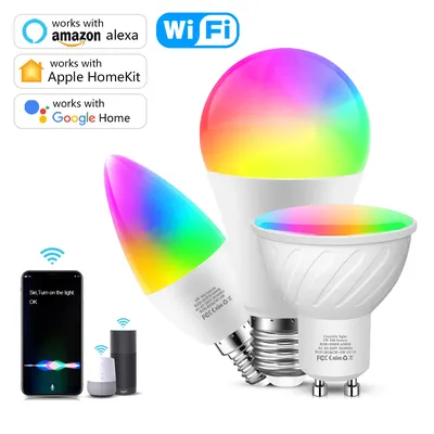 MFI-zertifizierte Homekit RGB-LED-Smart-WiFi-Glühbirne, 110 V/220 V, Siri-Sprachsteuerung für Apple Home Kit App Alexa Google Home