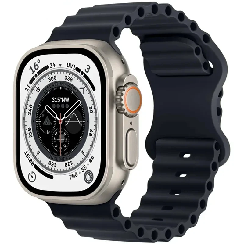 Original Ocean Band für Apple Watch Ultra 49mm Silikon Armband für Apple Iwatch Serie Ultra 1 2 49mm Sport Ersatz armband Image