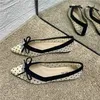Schuhe für Frauen Low Heel elegant mit Bogen Büro Frau Schuhe Slipper spitzen Zehen beige Mode