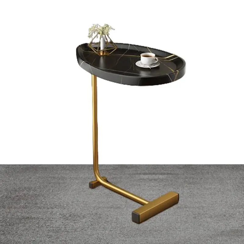 C-förmiger Beistelltisch, C-förmiger Couchtisch, Teesofa, Beistelltisch, Rutsche unter dem Sofatisch, rustikaler Snack-Teetisch, schmale, schmale Couch, Tra