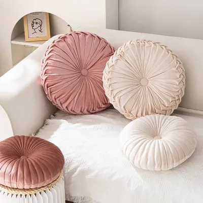 Wohnzimmer Stuhl Couch Sofa für alle Jahreszeiten Plüsch und weicher Kürbis runde Rückenlehne Kissen Image