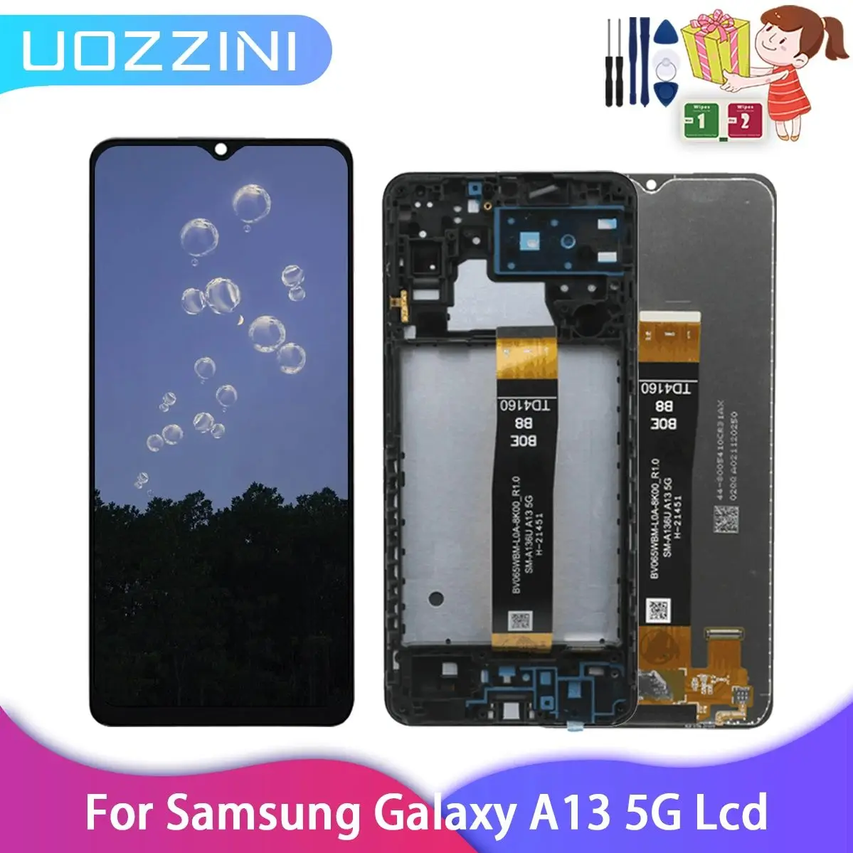 LCD für Samsung Galaxy A13 5g Display Touchscreen Digitalis ierer Baugruppe Nr./mit Rahmen für Samsung A136 A136B A136U Ersatz Image