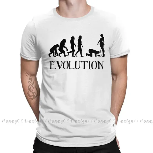 BDSM T-Shirt Männer Top Qualität 100% Baumwolle Kurze Femdom BDSM Evolution Ausgestattet Scoop