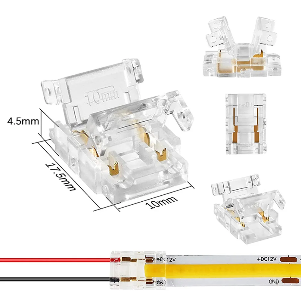 Cob Mini LED Licht leiste Draht verbinder 2 3 4-polige Verbindung löt freie fcob rgb cct 5 8 10mm LED-Streifen zum Streifen Draht verbinder Image