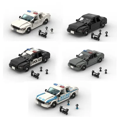 Moc Crown Victoria Polizeiwagen Sportwagen Bausteine Fahrzeug Modell Ziegel Renn geschwindigkeit Champion Jungen Spielzeug Geschenke Spielzeug für Kinder Image