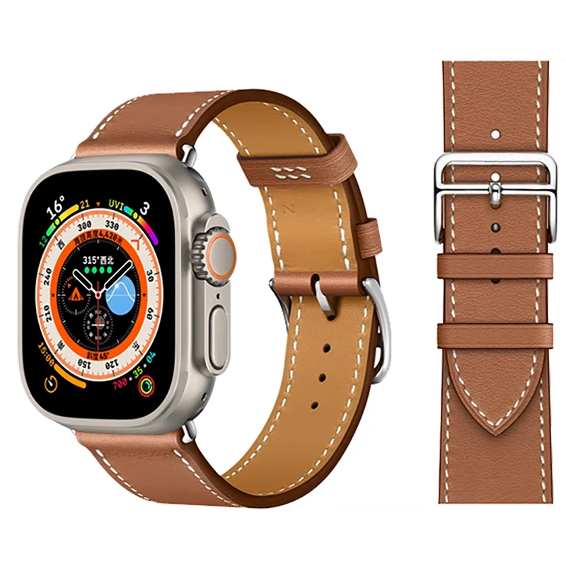 Leder armbänder für Apple Uhren armband 44mm 49mm 45mm 42mm 40mm 41mm 38mm Sport armband iwatch Serie ultra 9-8-7-6-5-4-3-se Image