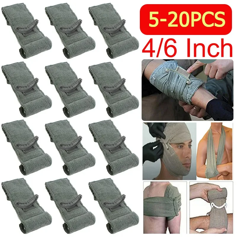 10 Stück Israel Bandage 4/6in Wundauflage Notfall Kompression verband taktische Erste-Hilfe-Trauma Militär medizinische Tourniquet Image