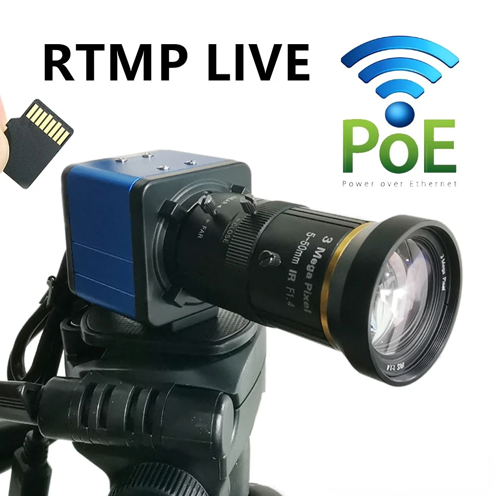 POE ZOOM 5MP 2MP Wifi BOX Kamera Push-Video Stream RTMP Live RTSP SD Karte FTP Stream1080P Audio Unterstützung YouTube video Streaming Image