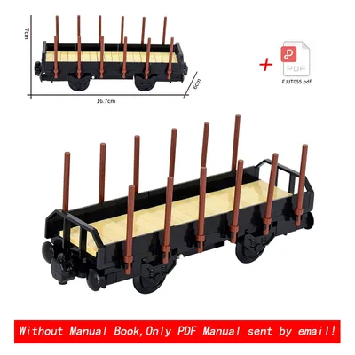 MOC Stadt Kreative Idee Zug Basis Holz Transport Zug Wagen Baustein Ziegel Kinder DIY High-tech Kreative Spielzeug Image