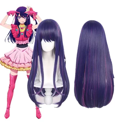 Oshi no ko hoshino ai lila Perücke Anime Cosplay Kopf bedeckung Mädchen Lolita Pferdes chwanz hitze Image
