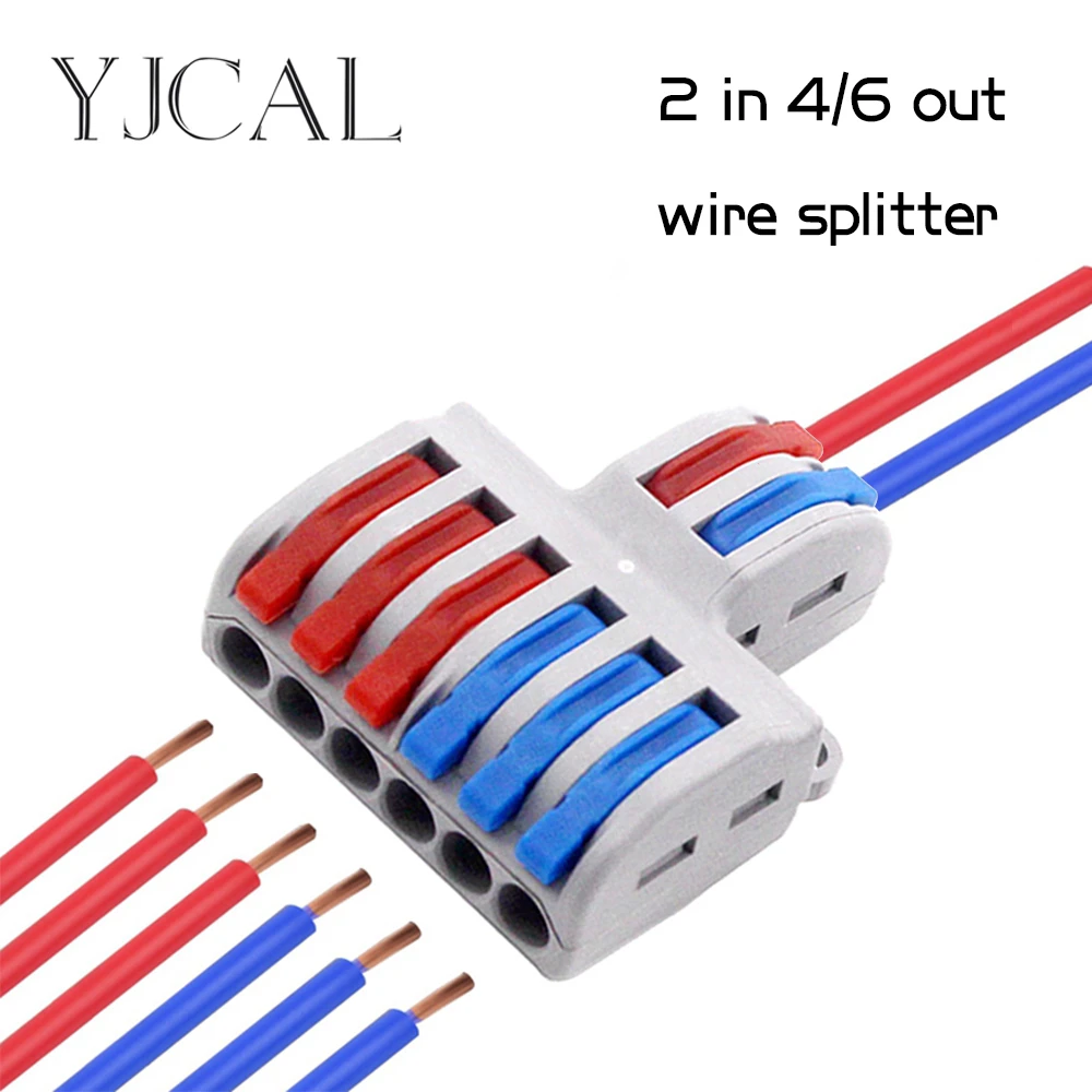 Neue art SPL-42 62 draht stecker 2 in 4/6 aus draht splitter schnell conectors universal kompakte verdrahtung leiter led conector Image