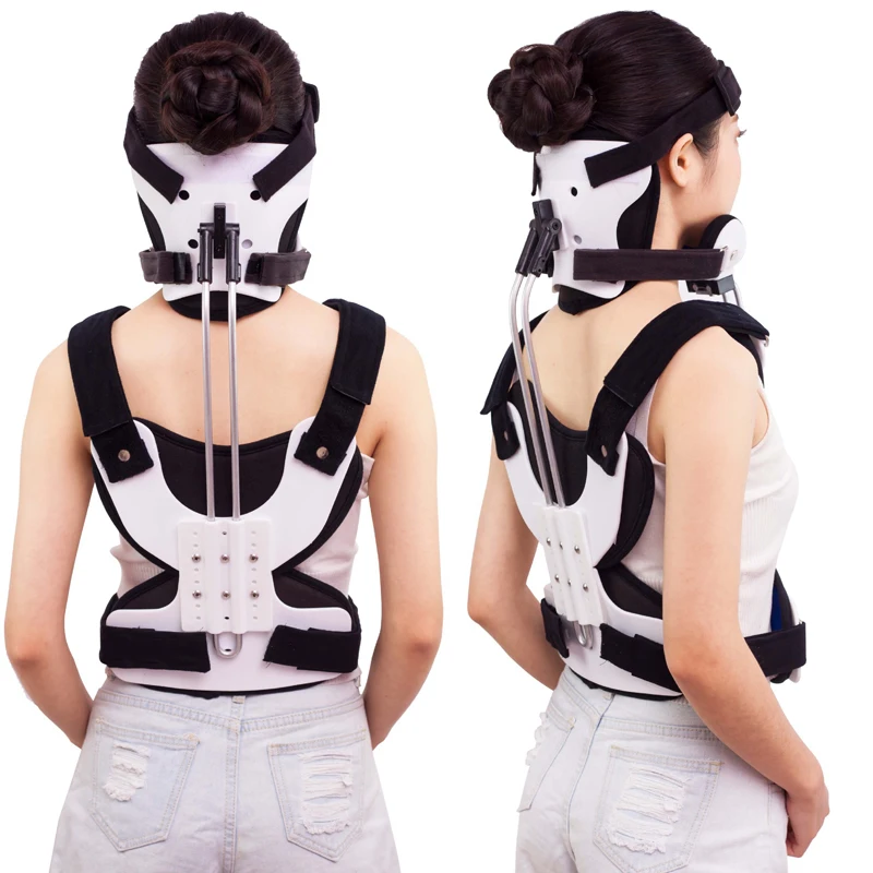 Zervikale Fixierung Gerät Einstellbar Schulter Haltung Zurück Corrector Brace Männer und Frauen Schlüsselbein Unterstützung Hunching Zurück Trainer Image