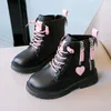 Mädchen Stiefeletten Doppel reiß verschluss rutsch feste Kinder Mode Stiefel rosa Herz Kinder Prinzessin Laufsteg Stiefel Anti-Rutsch Größe 26-37