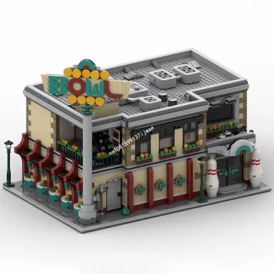 Neue Stadt heiß verkaufen Street View Moc modulare Bowling Suiten Bausteine Modell DIY kreative Image