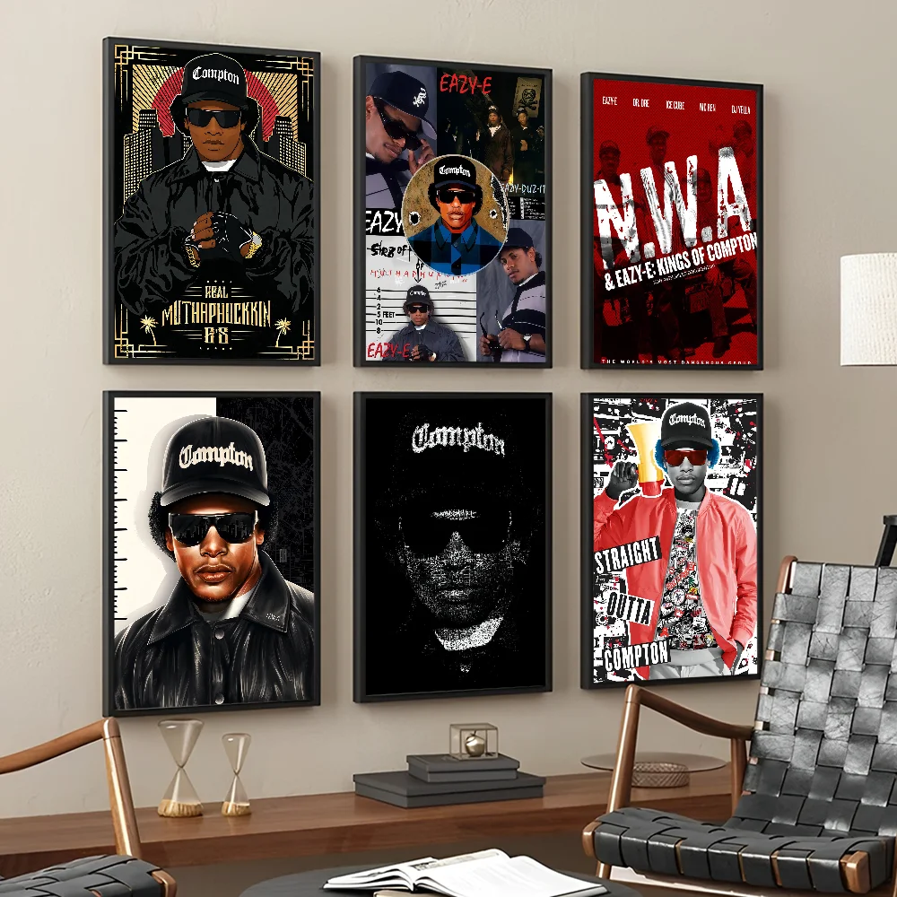 Hip Hop Musik Stars Eiswürfel eazy-e klassische Vintage Poster White paper druckt Poster Kunstwerk kawaii Raum dekor