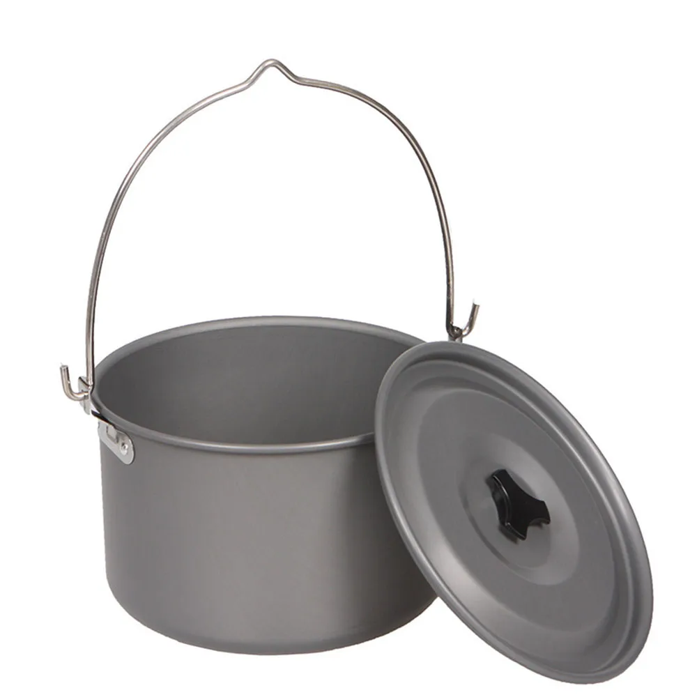 4,2 L Camping Hängen Topf Ultraleicht Outdoor Einzigen Topf Aluminium legierung Camping Ausrüstung Werkzeuge Picknick Wandern Kochgeschirr Utensilien Image