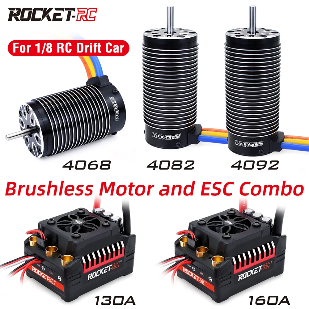 Übertreffen Hobby Rocket-RC 4092/4082/4068 bürstenloser Motor und 130a/160a esc für 1/8 RC Drift Racing Monster Truck Geländewagen