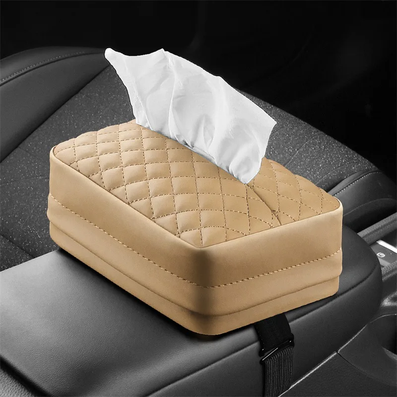 Auto Tissue Lagerung Tasche Auto Papier Handtücher Tasche Hängen Sitz Zurück Organizer Pu Leder Tissue Container Innen Teile