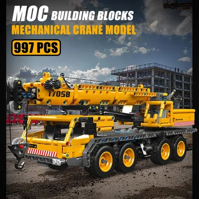 997Pcs MOC Technische Mechanische Kran Modell Bausteine Montage Bau Lkw DIY Ziegel Spielzeug für Kinder Weihnachten Geschenk Image