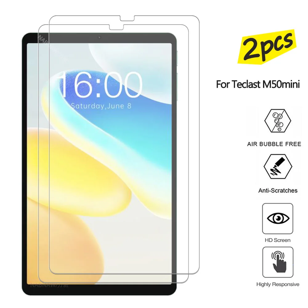 2 Stück HD kratz feste Displays chutz folie gehärtetes Glas für Teclast M50mini 6,5-Zoll-Tablet-Schutzfolie