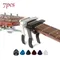 7 Stück Gitarren-Kapodaster für Akustik- und E-Gitarren mit 5 Plektren kostenlos und 1 Halter, Schwarz; Silber