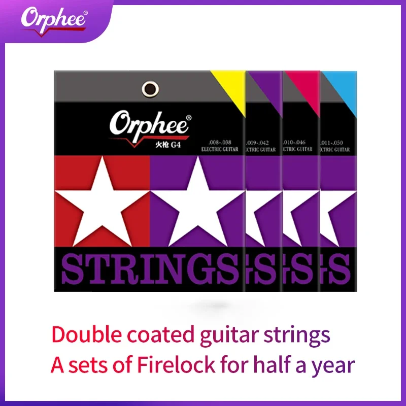 Orphee E-Gitarren saiten Fire Lock Serie Nano-Beschichtung Sechseck kern 100% Nickel Gitarren saiten E-Gitarren teile