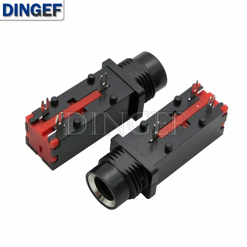 5 TEILE/LOS PJ-309 6,35mm Audio Jack 3Pin Stereo Audio Buchse Mikrofon Schweißen Linie Für Mikrofon Buchse PJ309 Image