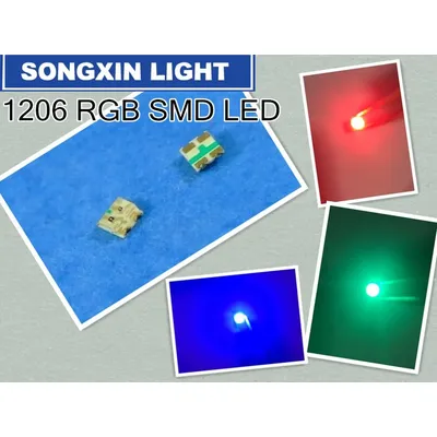 100 Stück 1206 (3227) RGB Common Anode SMD LED Bead Tricolor Rot Grün Blau Ultra Bright Chip LED Light Emitting Diode Lampe SMT