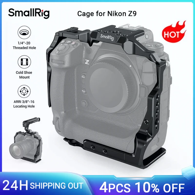 Smallrig z9 kamera käfig für nikon z9 aluminium legierung kamera video käfig film film käfig mit schuh halterung-3195