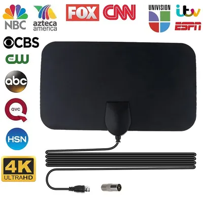 Hochwertige TV-Antenne 4k High Gain HD-TV-DTV-Box Digitale Smart-TV-Antenne 50 Meilen Booster Active Indoor-Antenne HD Flat Design