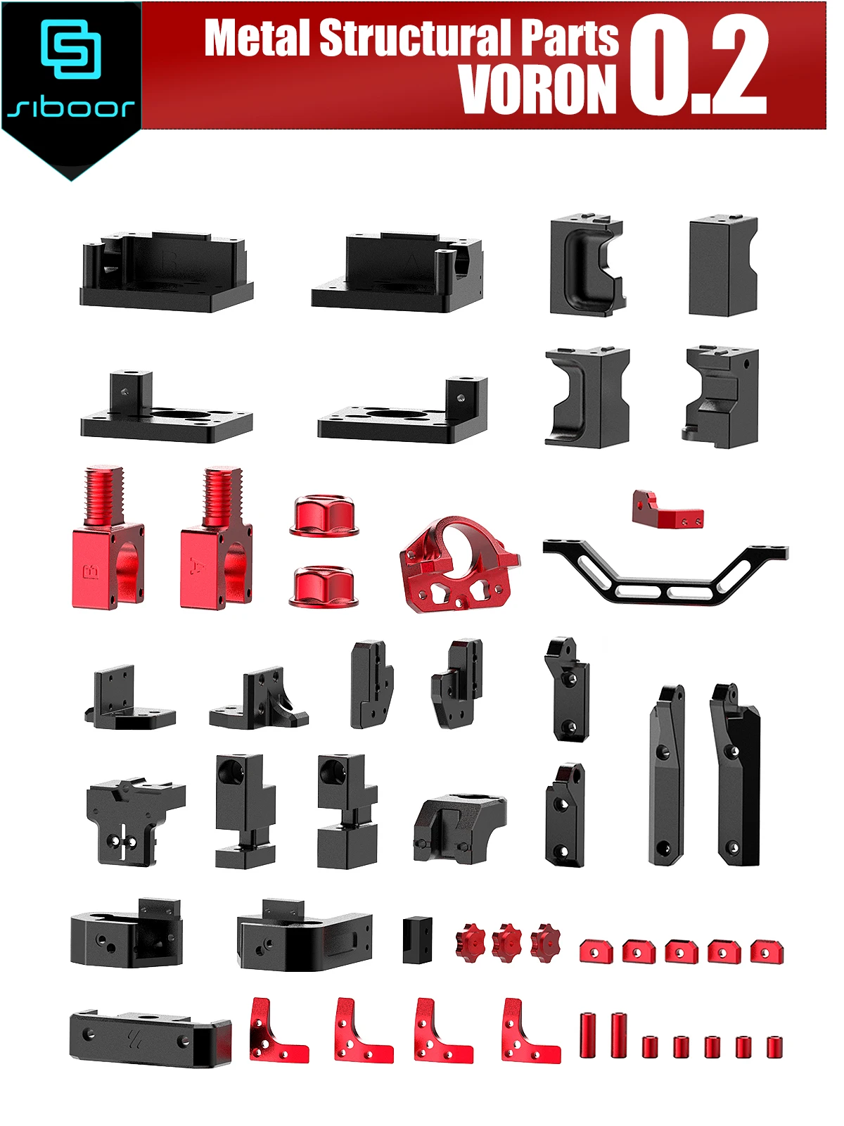 Upgrade v4.2 Metall CNC Mount Frame Kit Aluminium legierung bearbeitetes Metall für Voron v4.2 3D-Drucker Zubehör DIY 3D-Drucker Teil Image