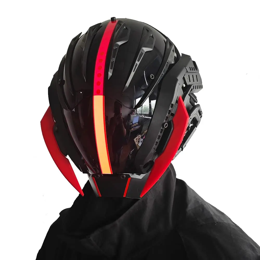 Jaupto Punk Maske Cosplay für Männer, Cosplay Samurai Masken Geschenke passen Halloween Party Musik Festival Zubehör Image