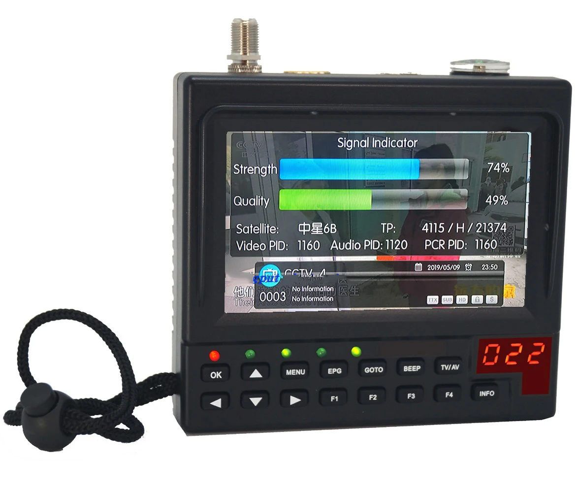 2023New Ankunft 4,3 Inch Tragbare DVB-S2 Digital Satellite Finder Und Monitor Full HD DVB-S Sat Finder Meter KPT-268AH 5,0 Image