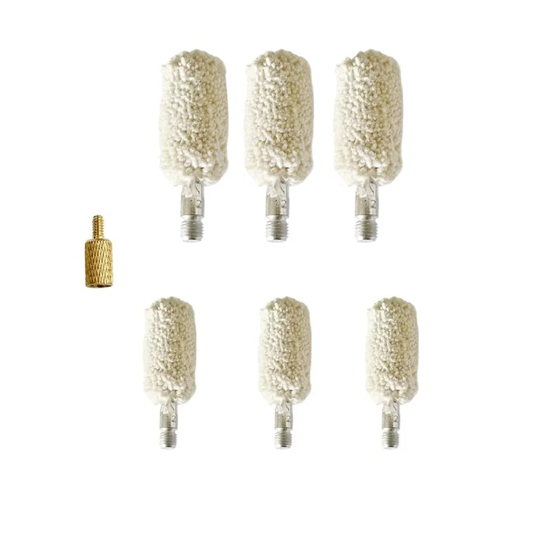 6 Stück 12ga Bohrung Mop Gun Reinigungs bürsten mit 8-32 Kupfer gewinde für die Reinigung von Jagdpistolen Image