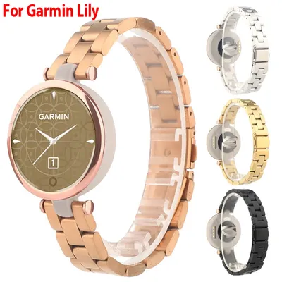 Edelstahl Band Für Garmin Lily Metall Strap Männer Frauen Armband Für Garmin Lily Zubehör Faltschließe Armband Correa Image