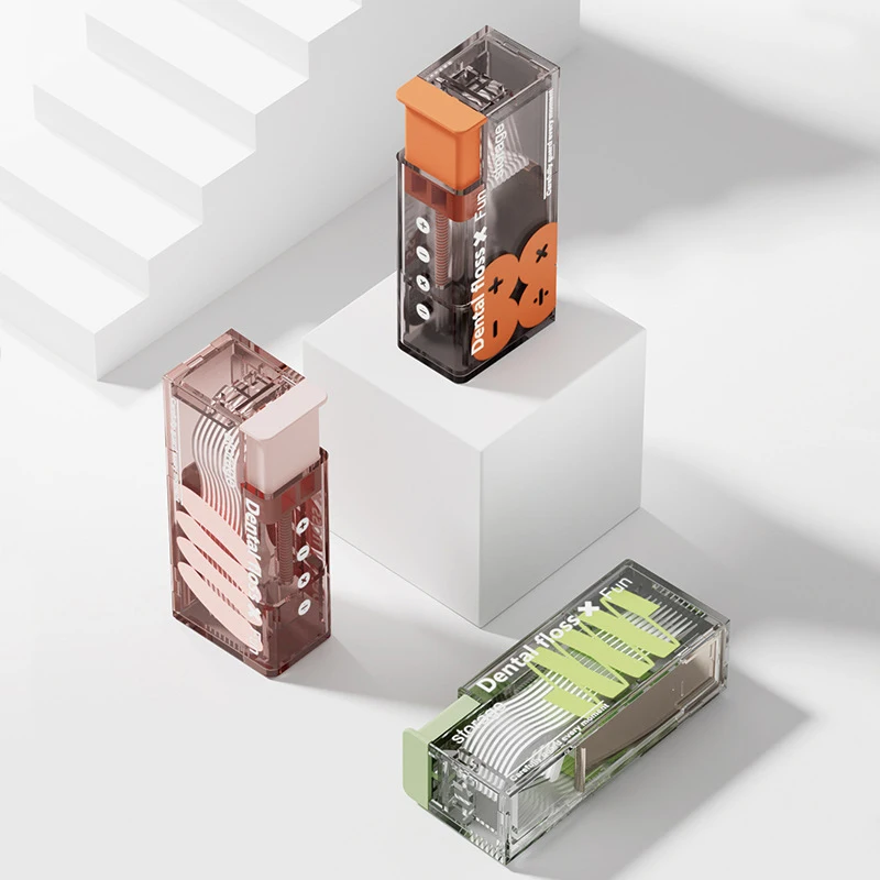 Zahnseidenspender mit 10 Stück Aufbewahrungsbox, automatisch nachfüllbar, für die Pflege der Mundhygiene Image