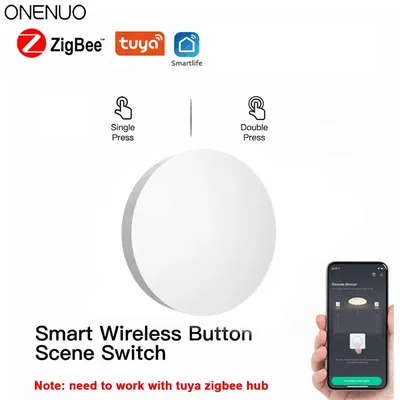 Tuya ZigBee-Taste Szenenschalter Intelligente Verknüpfung Smart Switch Batteriebetriebene Automatisierung Arbeiten Sie mit Smart Life Zigbee-Geräten