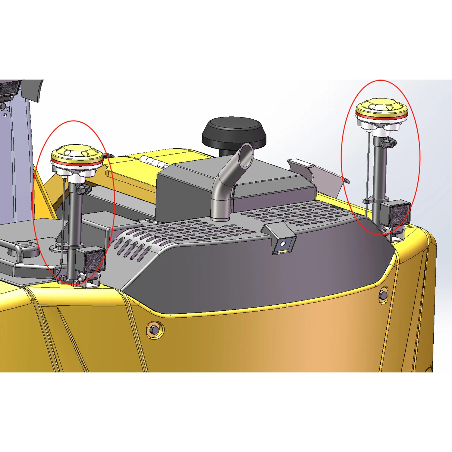 CUT 1/14 Dekoratives GPS RC Zubehör für 914 hydraulischer RC-Bagger Metallfernbedienung Bagger Modellteile TH24212