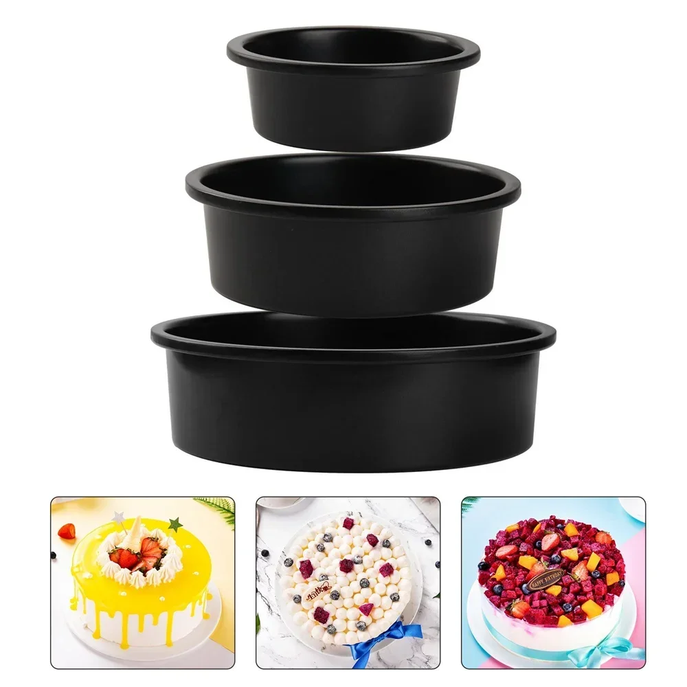 Runde Kuchenform, 5, 6, 7, 8 Zoll, Kohlenstoffstahl, Chiffon-Kuchenform, antihaftbeschichtet, Kreis, Käsekuchenform, Schicht, französisches Backblech, Backgeschirr Image