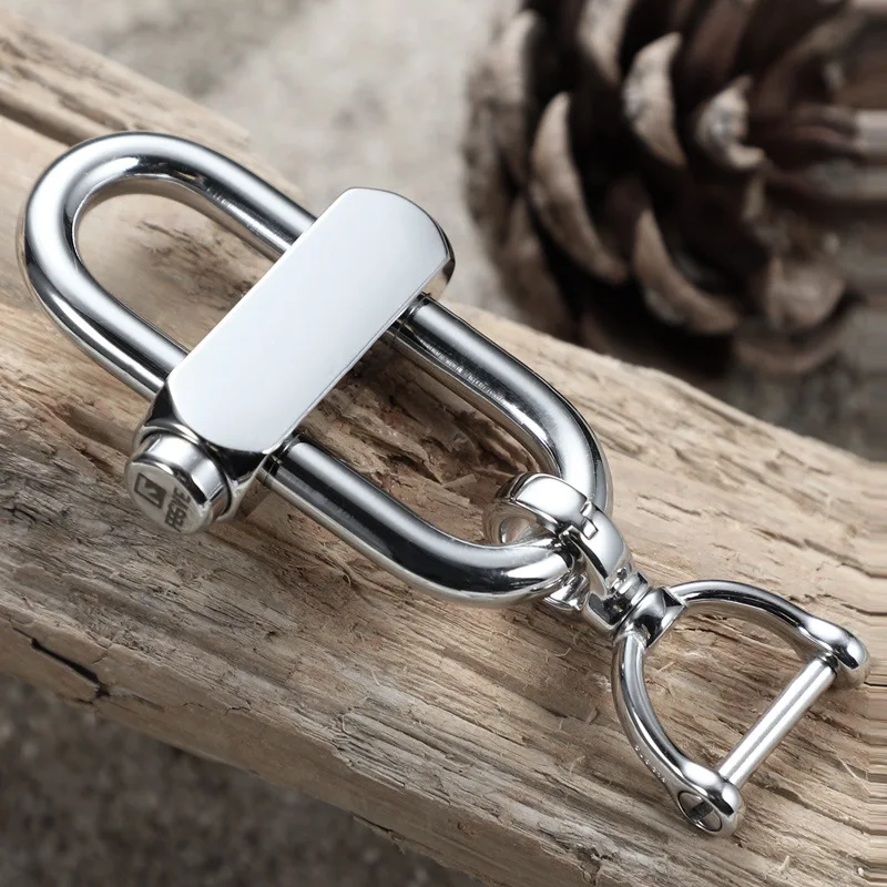 Hohe Qualität Edelstahl Keychain Männlichen Taille Hängen Luban Lock Auto Schlüssel Kette Kreative Sicherheit Anti-verloren Schlüssel Zubehör Image