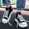 Schwarzer High-Top-Sneaker für Herren, lässige Marke, Segeltuch-Turnschuhe, Herrenschuhe, Plattform, atmungsaktive Sommerschuhe für Herren, 2025, männliche Vulcan-Schuhe