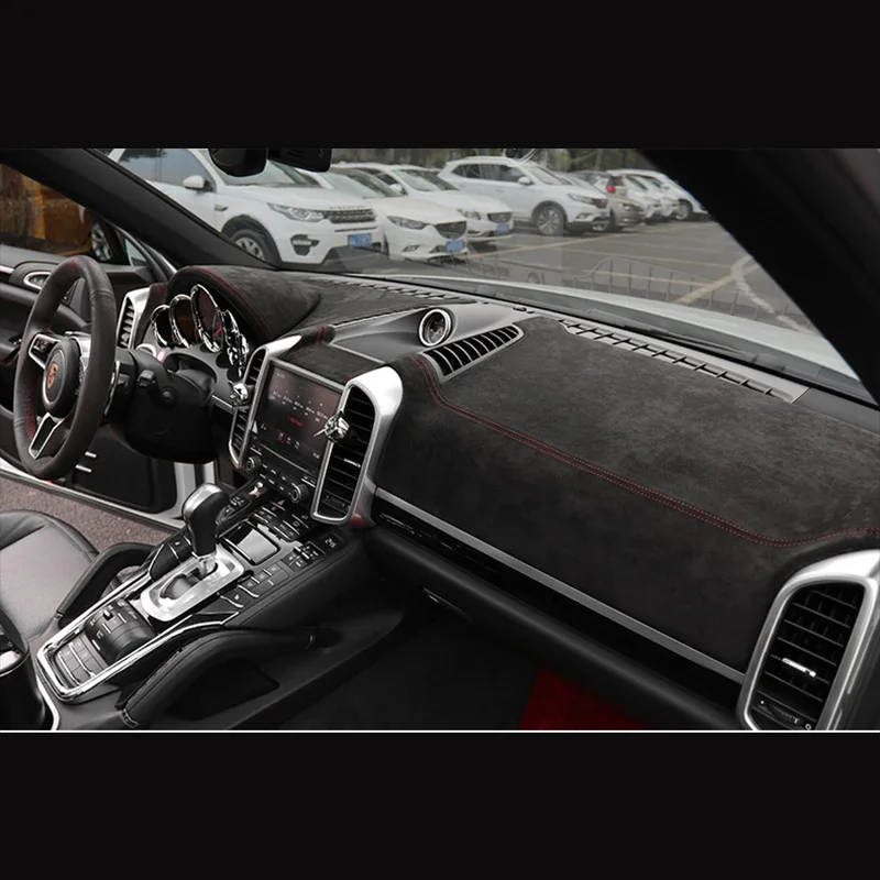100% echt Alcantara Auto Dashboard Abdeckung für Porsche Cayenne 2012-2016 für Porsche Auto Zubehör Dashboard Pad Aufkleber Image