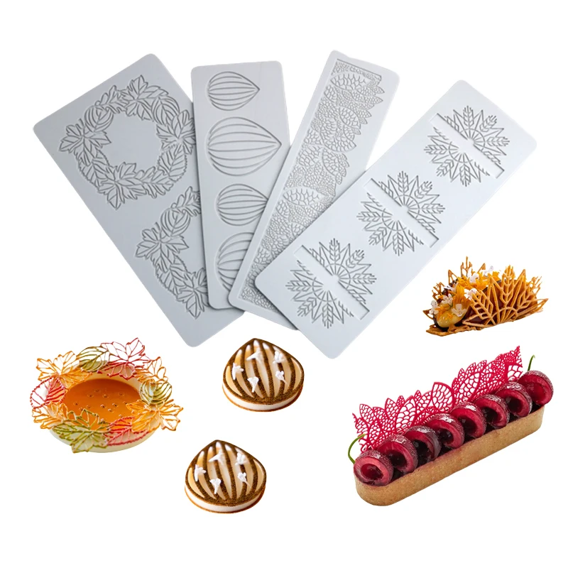 Meibum Zucker Handwerk Silikon Pad Spitze Matte Schokolade Dekorieren Silikon Kuchen formen knusprige Chip Gebäck Dekoration Dessert Werkzeuge Image