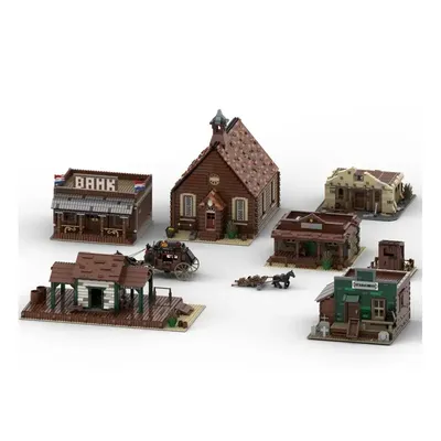 MOC Street View Serie Bausteine Westliche Kirche Modulare Modell Landhaus Architektur Sammlung Spielzeug Geburtstagsgeschenk Image