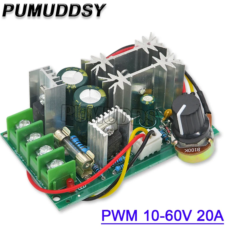 DC 10–60 V DC Motor Drehzahlregler 12 V 24 V 36 V 48 V Hochleistungs-Antriebsmodul PWM Motordrehzahlregler 20 A Stromregler Image