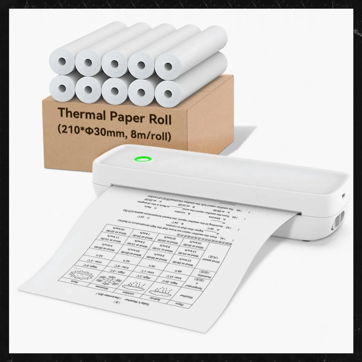 A4-Thermopapier, Thermodruckpapier, 210 x 30 mm, für A4 Wireless Bluetooth A40/X8 Druckerpapierrolle Image