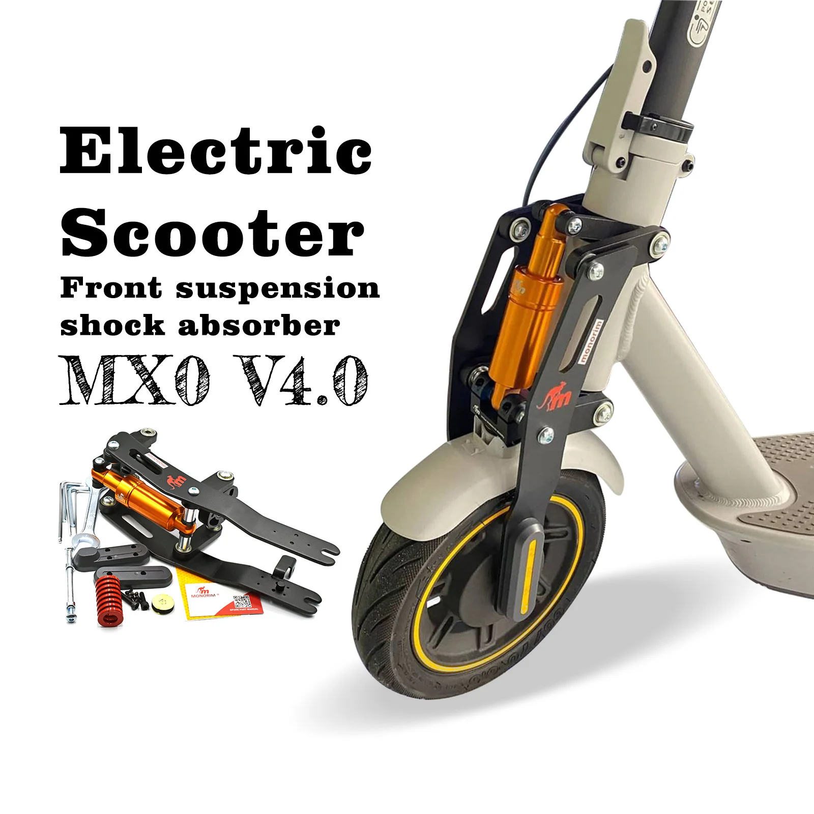 Monorim mx0 Vorderrad aufhängung v4 für Segway Ninebot Roller max g30 d/e/p/dii/leii/ld/le/lp Stoß dämpfung speziell Teile Image