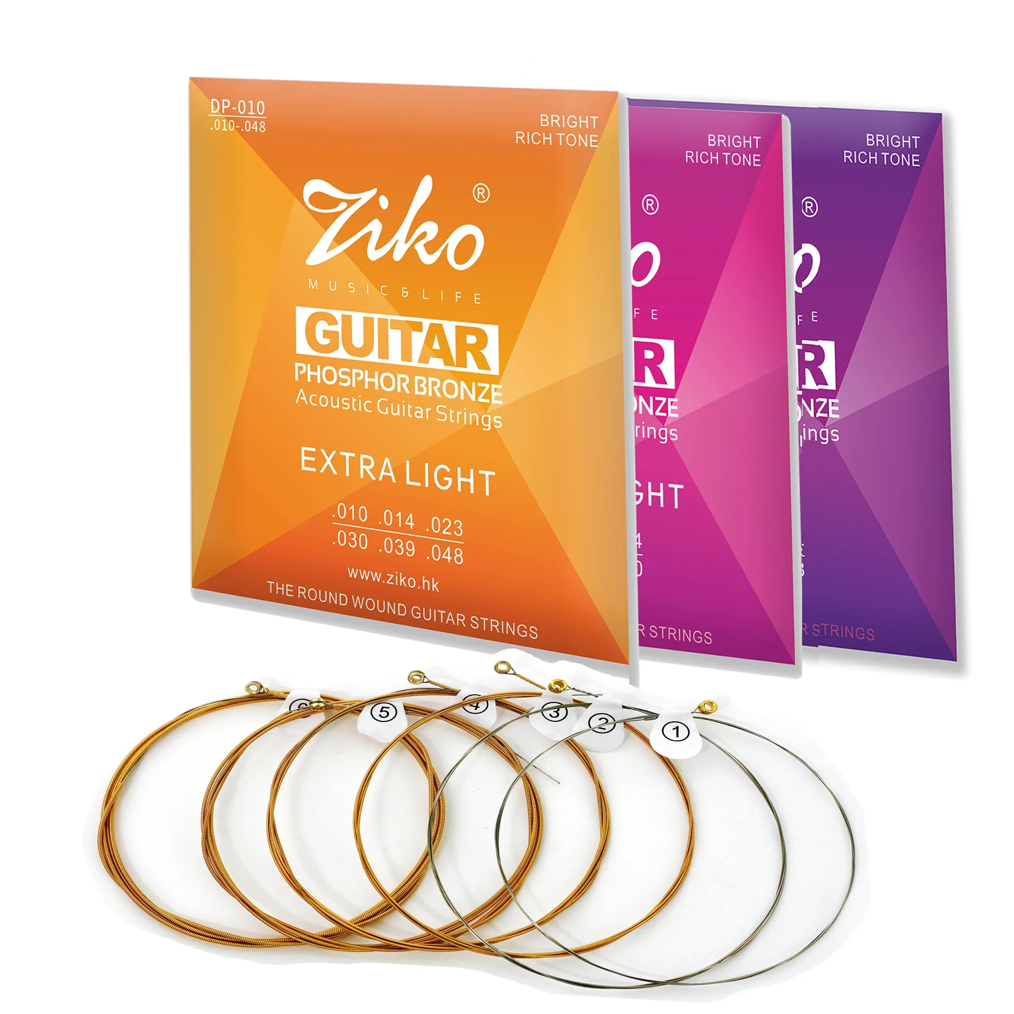 ZIKO Akustische Gitarre Saiten Universal Messing Stahl Kern Saiten Elektrische Gitarre Saite Gitarre Musikinstrument Zubehör Image