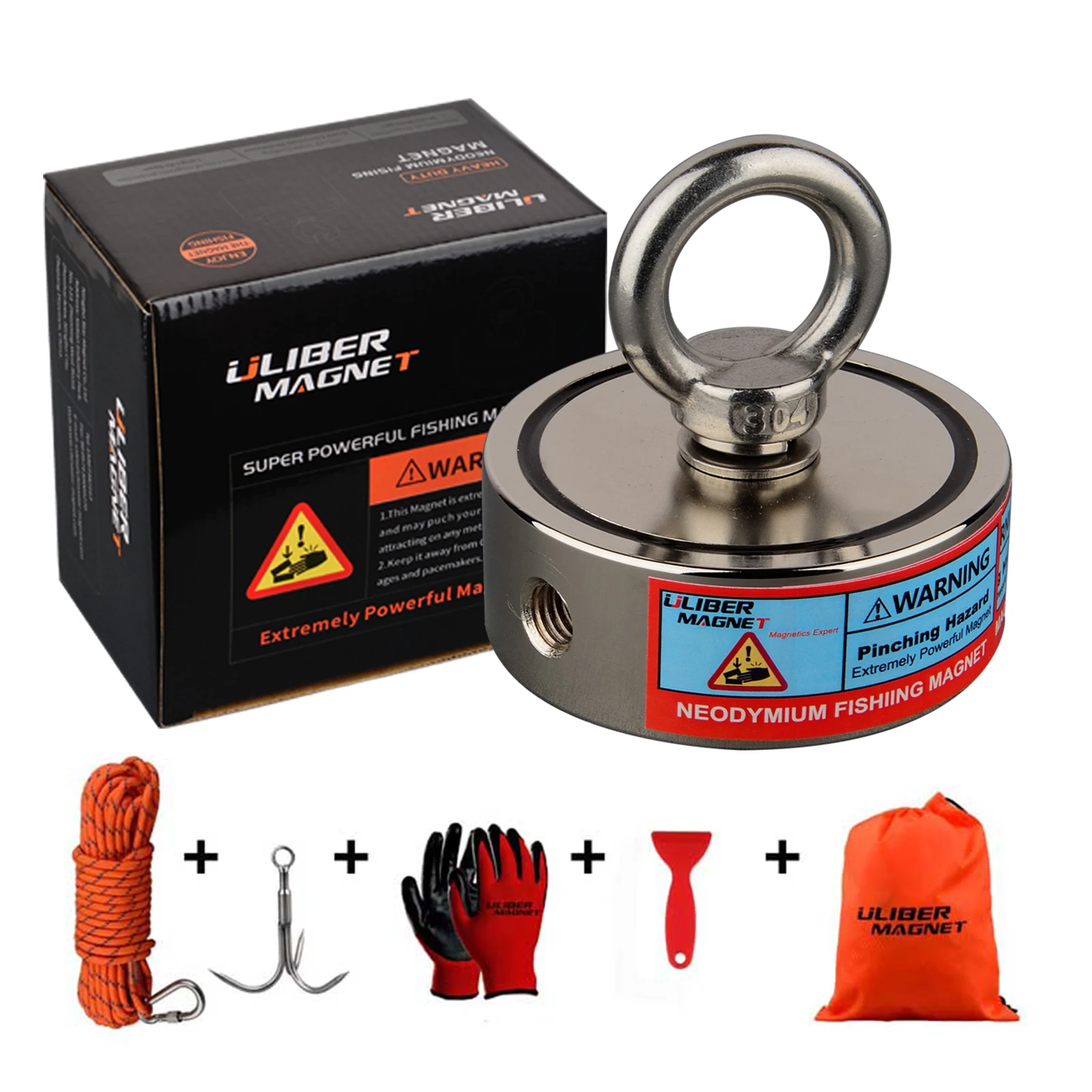 250kg * 2 zweiseitige Bergung Angel magnet Set Haken permanent ndfeb Magnet Outdoor River Fishing Bergungs magnete Image