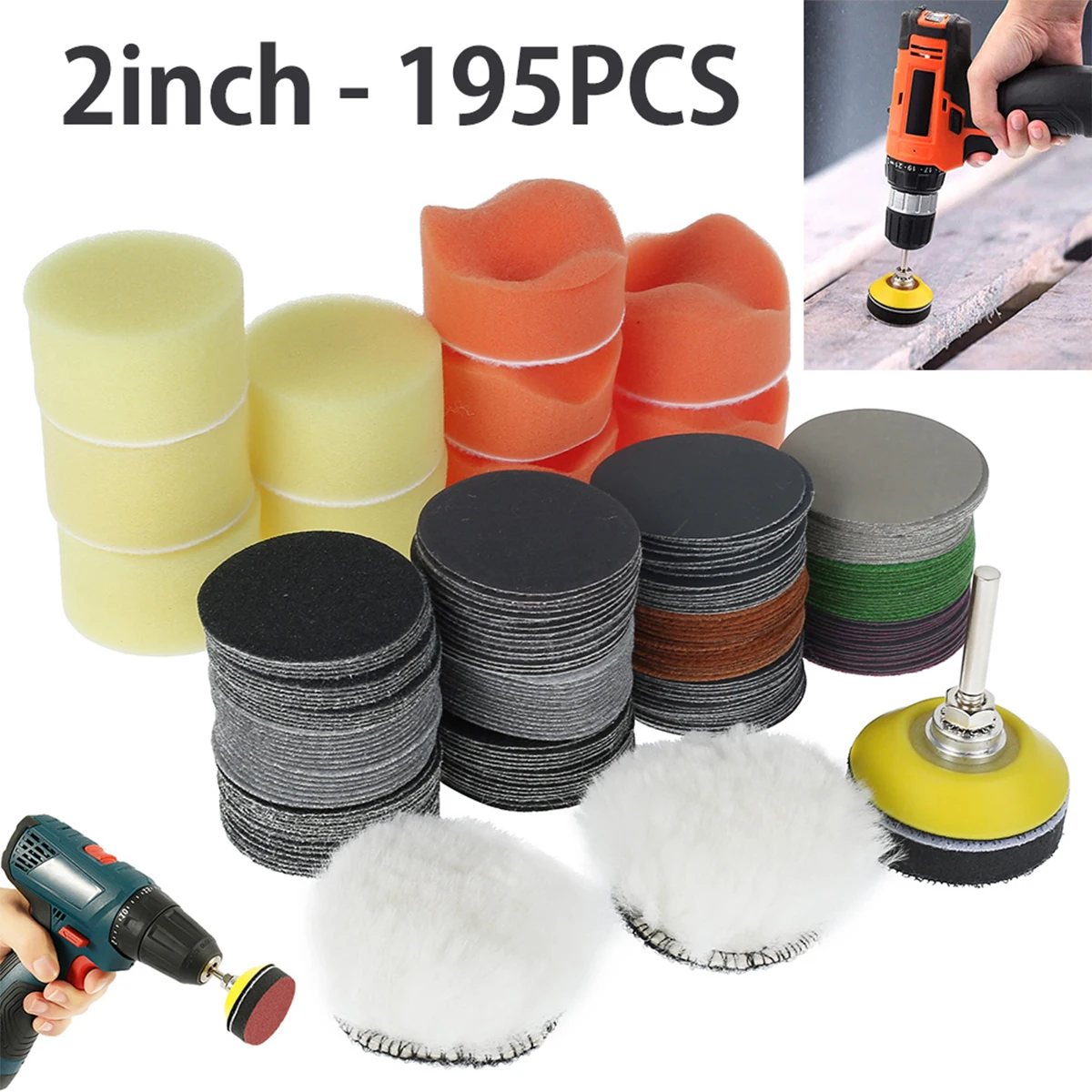 2 zoll Schleif Scheiben Disk 60-10000 Grit Schleif Polieren Pad Kit für Dremel Dreh Werkzeug Schleifpapiere Set Zubehör dropshipping Image